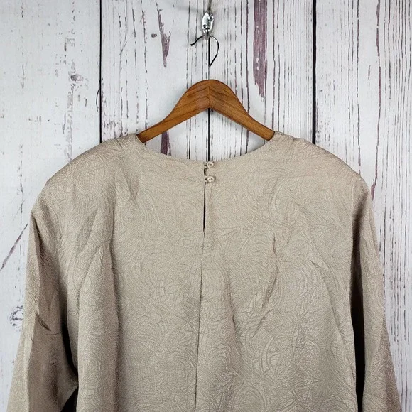 Ship N Shore Vintage Blouse Womens Size 22W Short Sleeve Floral Beige - Picture 5 of 7